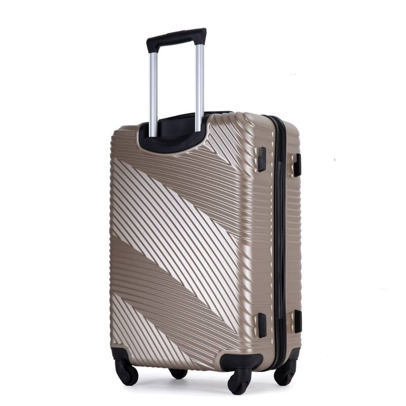 Merax 3 Piece ABS+PC Hardside Lightweight Luggage Sets with Two Hooks and Spinner Wheels, for Family Travel