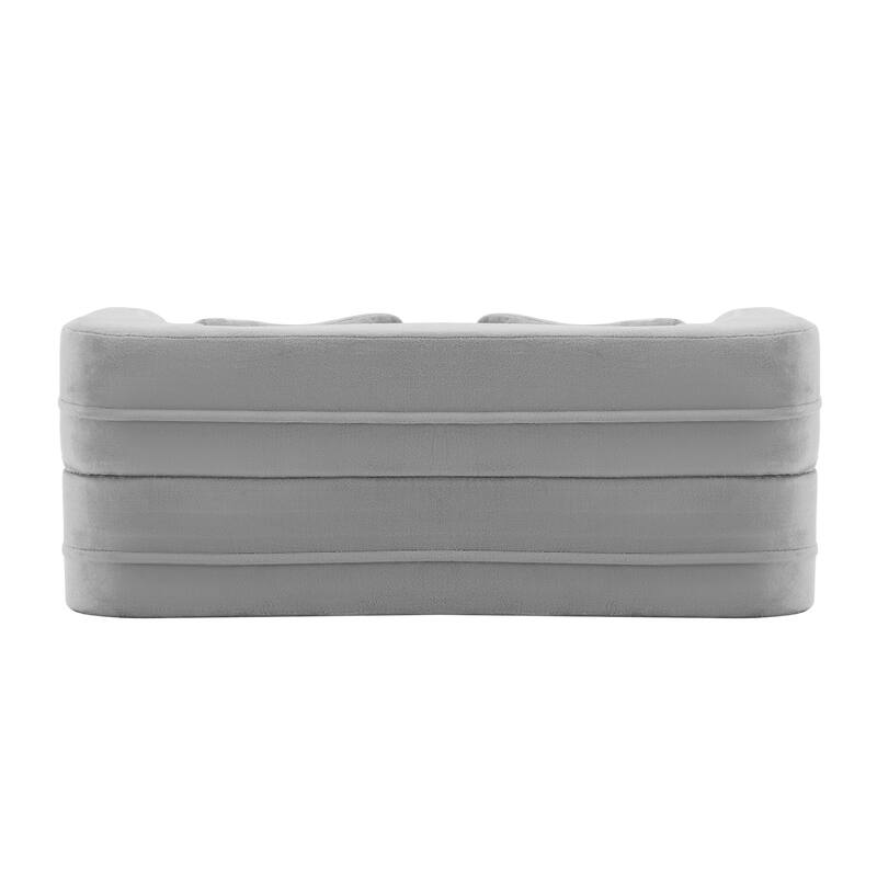 Foldable Loveseat Sofa Curved Futon Couch Convertible Queen Floor Bed