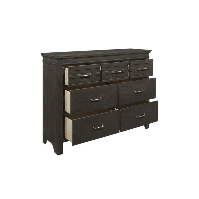 Hyacinthe 6 Piece Farm Charcoal Gray Modern Panel Bedroom Set