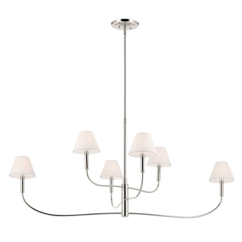 Eadie 51.5 Inch 6 Light Chandelier in Polished Nickel