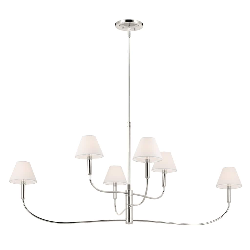 Eadie 51.5 Inch 6 Light Chandelier in Polished Nickel