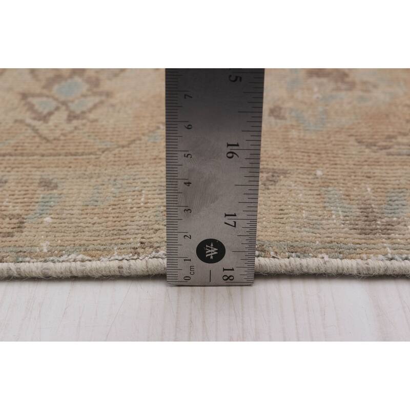 ECARPETGALLERY Hand-knotted Antalya Vintage Beige Wool Rug - 6'6 x 9'5
