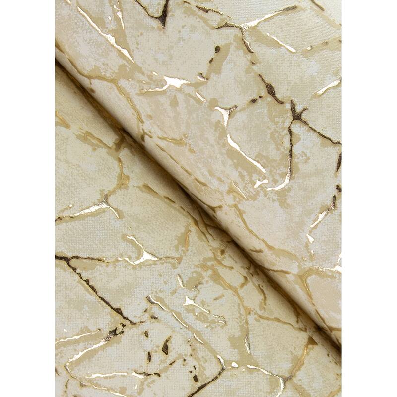 A-Street Prints Soma Gold Metallic Crackling Wallpaper