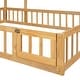 preview thumbnail 18 of 21, Montessori Wooden Floor Bed with Detachable House-Shaped Headboard, Full Size Bed with Dress Up Rack for Kids Playhouse, White