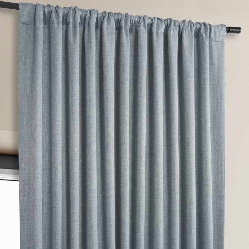Exclusive Fabrics Faux Linen Extra Wide Room Darkening Curtains Panel - Versatile Privacy Drapery for Wide Windows (1 Panel)