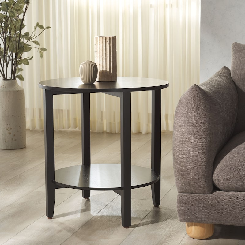 SAFAVIEH Couture Leonardi Round Accent Table - 24"W x 24"D x 24"H - Black