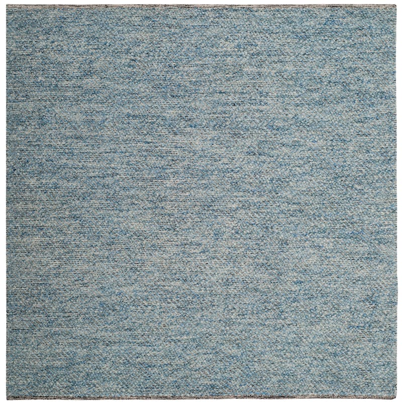 SAFAVIEH Natura Rimah Handmade Wool Area Rug - 6' Square - Blue - Square