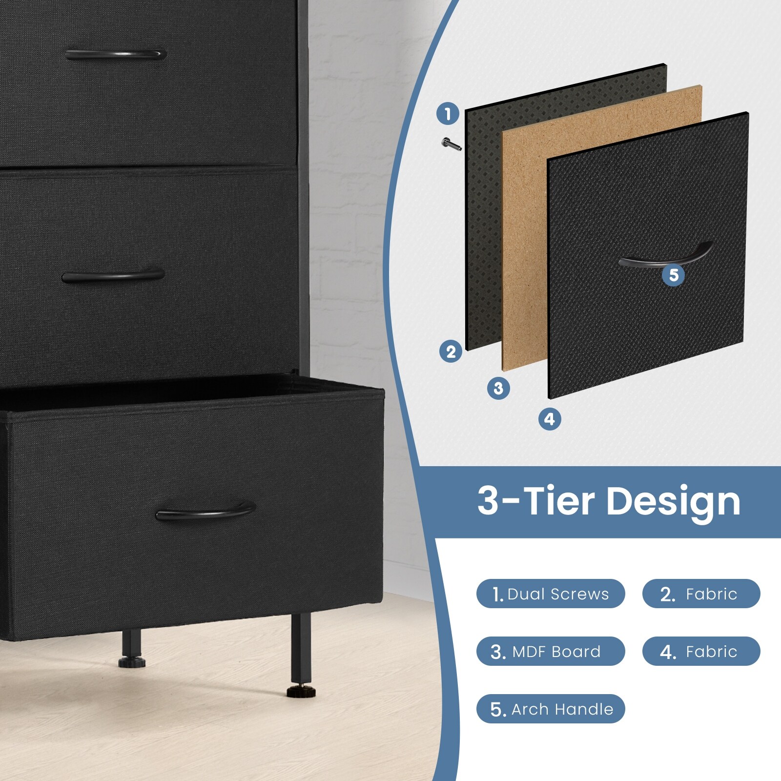 Dresser for Bedroom, 6 Drawer Storage Organizer Tall Wide Dresser for  Bedroom Hallway - Bed Bath & Beyond - 37310824
