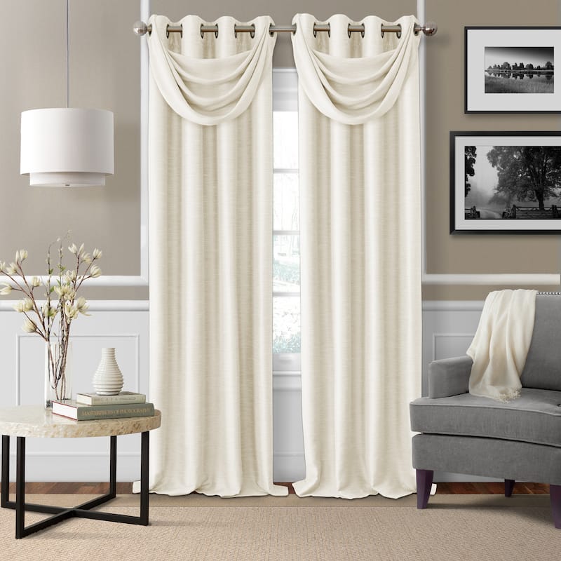 Elrene Brooke Blackout Window Curtain Panel - 52" W X 95" L - Natural