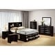 preview thumbnail 38 of 40, Furniture of America Brent 6-Piece Wood Platform Bedroom Set with Drawers and Bookcase Headboard Black - Queen