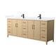 Option White Oak, Black Trim, White Quartz Top