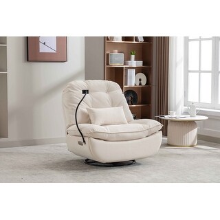 270 Degree Swivel Power Recliner with Bluetooth Music Player,Back And ...