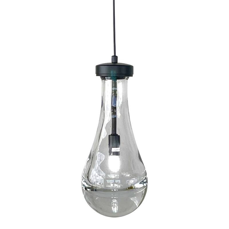 Black 1 Light Glass Raindrop Pendant Chandelier On Sale Bed Bath