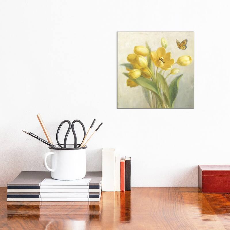 iCanvas "Yellow French Tulips" by Danhui Nai Canvas Print - 12x12x1.5
