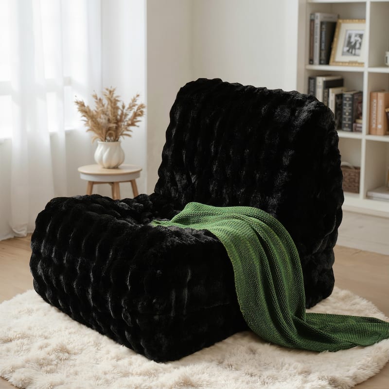 XIZZI Bean Bag Chair for Living Room Soft Plush Lounge Seating - Black
