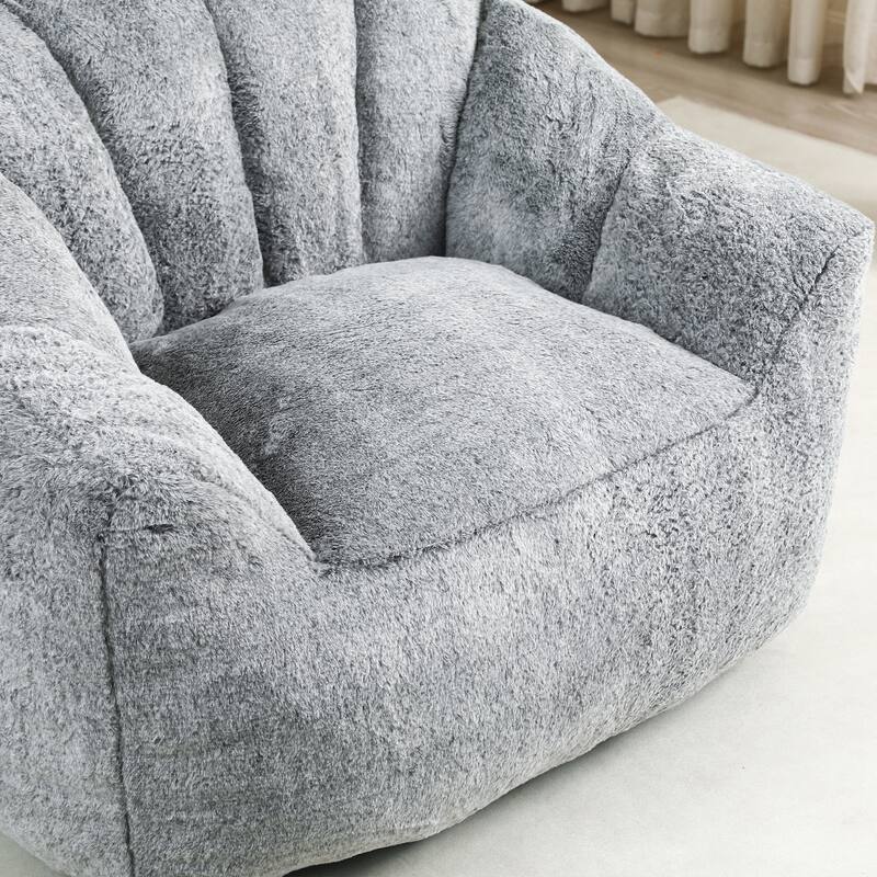 Oversized Memory Foam Bean Bag Chair Lazy Sofa with Armrests and Removable Cover for Living Room Bedroom