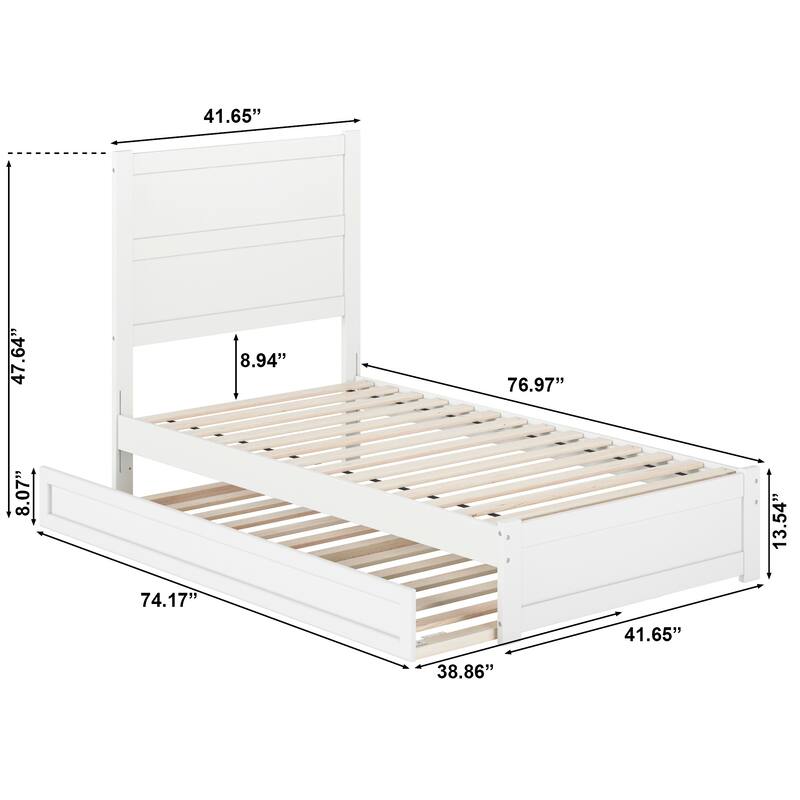 Aveline Wood Platform Bed with Matching Footboard & Trundle