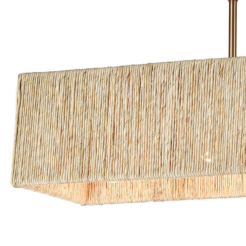 Abaca 24-inch Wide 5-Light Chandelier in Satin Brass