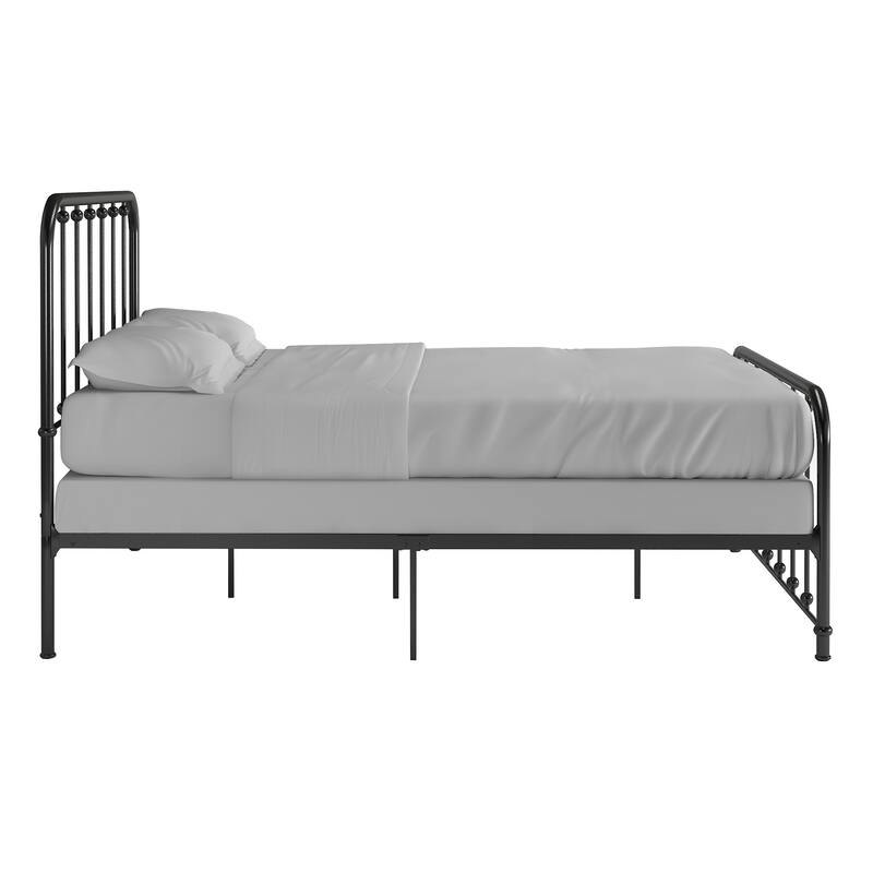 Kae Metal Bed with Beaded Headboard by iNSPIRE Q Classic