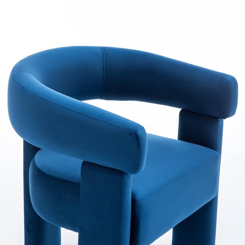 SEYNAR Modern Velvet Accent Chair Set of 2, Upholstered Barrel Armchair with Curved Back and Thickened Padded Seat