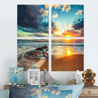Designart "Beautiful Cloudscape over the Sea" Sea & Shore Canvas Wall ...