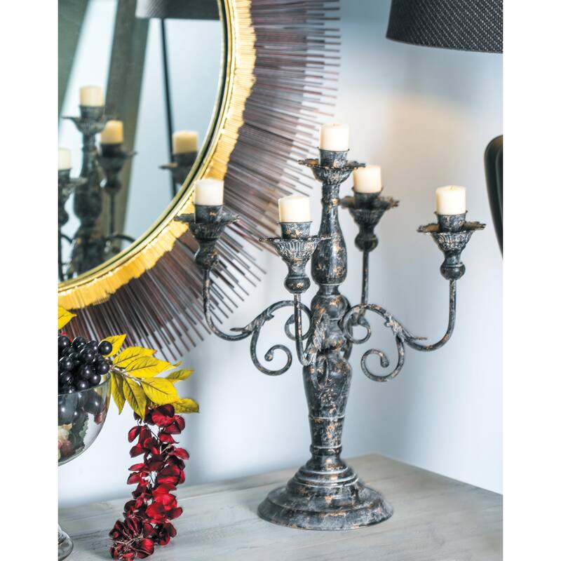 Metal Candelabra - Gray or White - Roche River Decor
