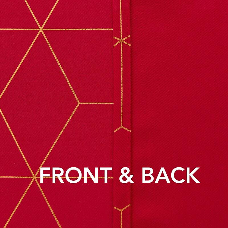 Deconovo Colorful Blackout Gold Honeycomb Curtains 42 Width(2 Panel)