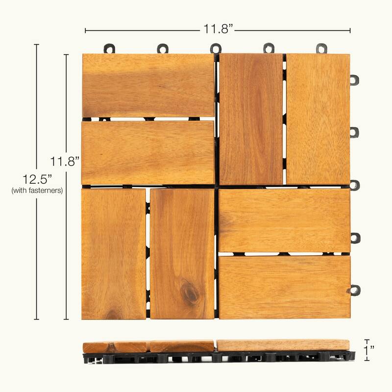 27pcs Interlocking Deck Tiles, 11.8"x11.8" Interlocking Decking Tile Outdoor All Weather Use, Waterproof Patio Pavers