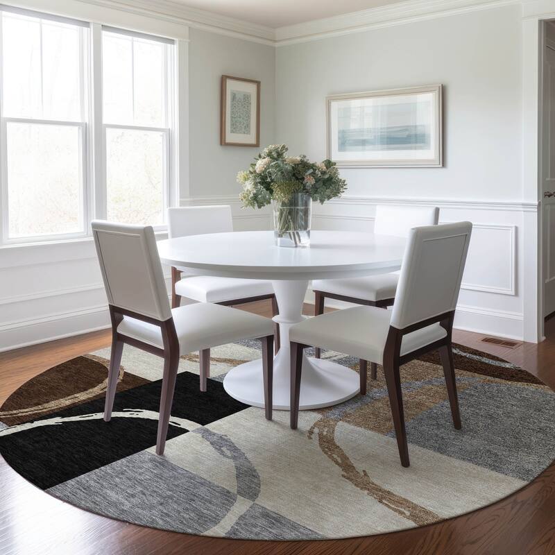 Machine Washable Indoor/ Outdoor Contemporary Chantille Rug