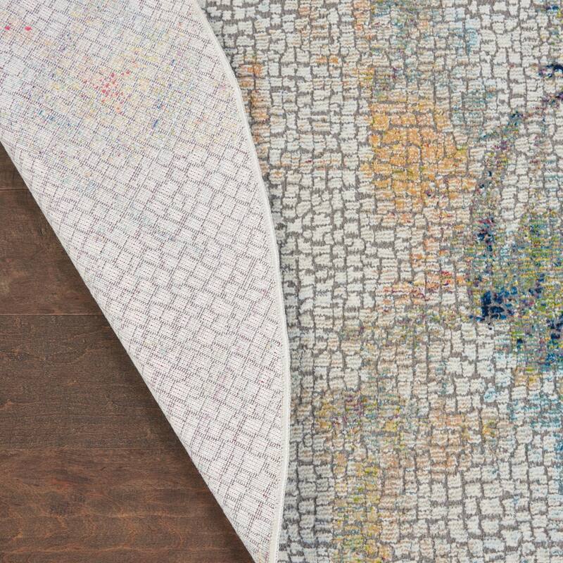 Jipe Power Loomed Distressed Geometric Abstract Modern Non Skid Area Rug By HomeRoots - 72' X '72' X '0.5