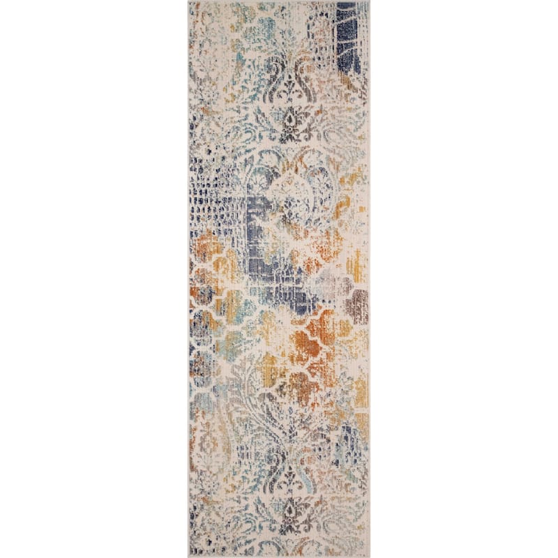Webster Low-Pile Todd Rug - 2'0" x 6'0" - Ivory/Orange