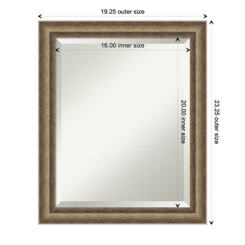 Angled Beveled Wood Framed Wall Mirror - Angled Bronze - Glass Size 16x20