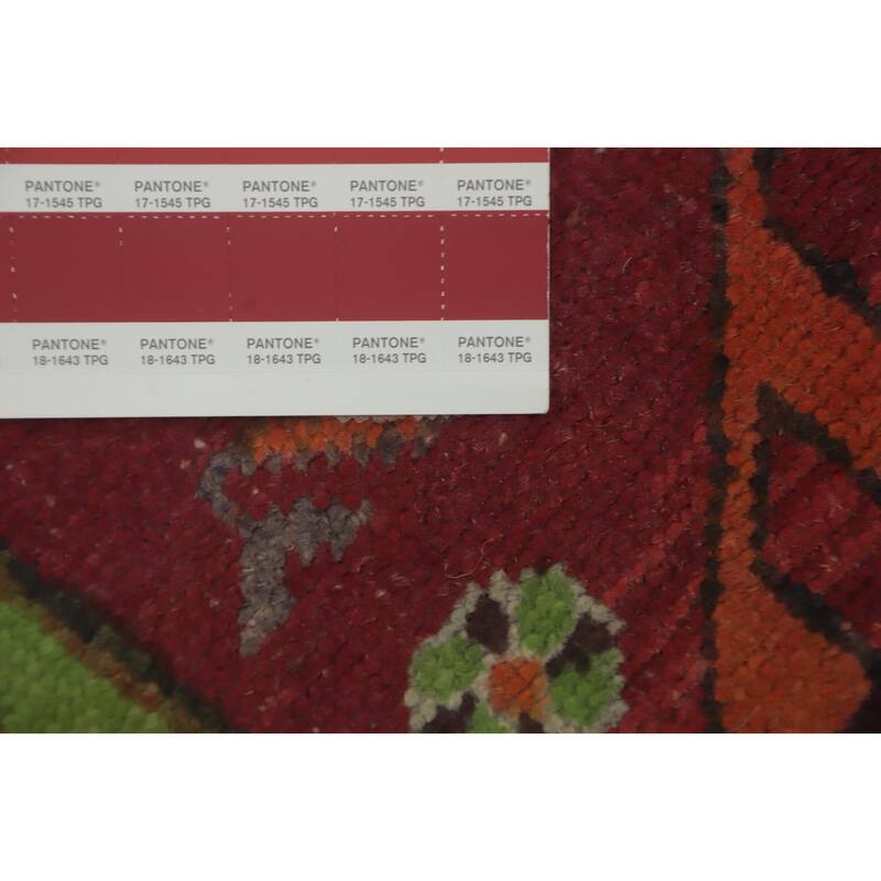 Hand Knotted Oriental 100% Wool Carpet Traditional Geometric Red Ardebil Runner Rug - 10' 2'' X 3' 3''