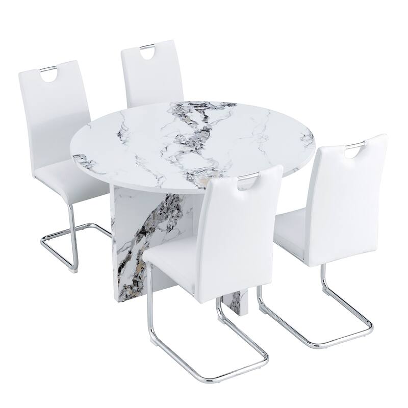 5 piece Round Dining Table Set
