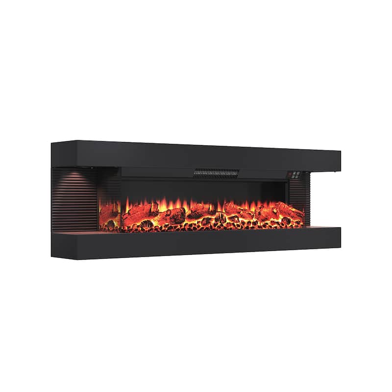 3-Sided Electric Fireplace, Wall Mounted LED Electric Fireplace