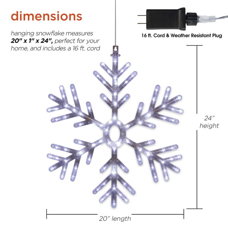 25" Hanging Snowflake Decor