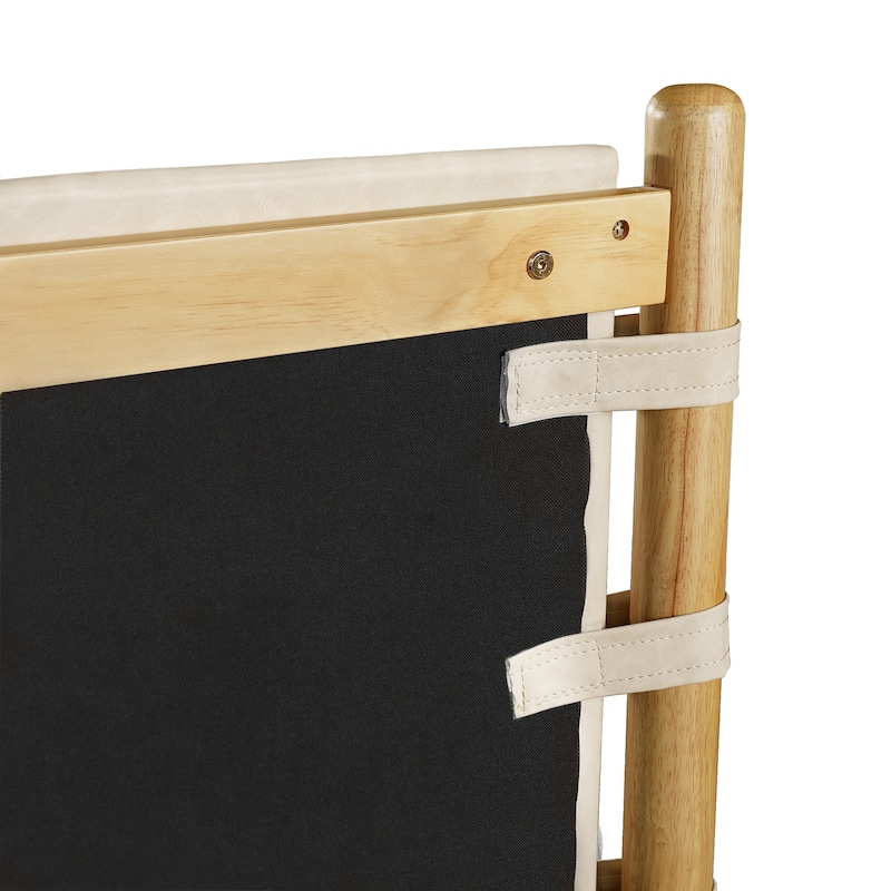 King Size Rubber Wood Platform Bed with Mid-Century Headboard and 600lb Capacity