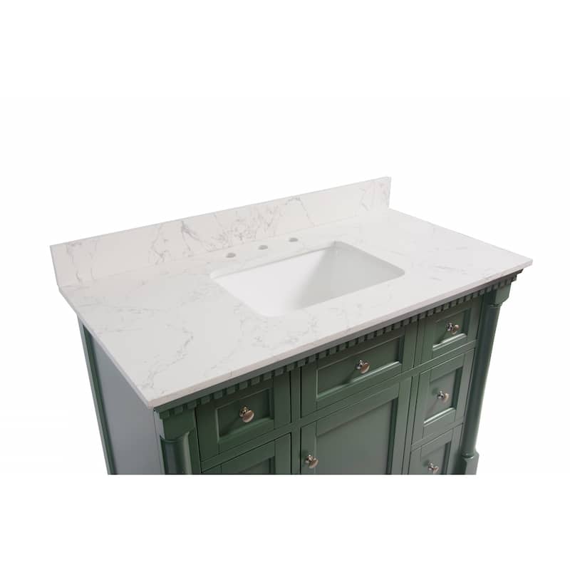KitchenBathCollection Sydney 42" Bathroom Vanity with Engineered Marble Top
