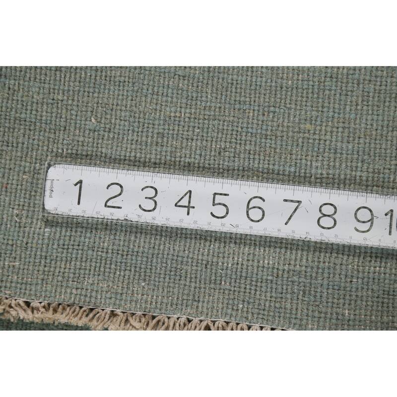 Blue & Green Modern Gabbeh Oriental Rug Hand-Knotted Wool Carpet - 5'0"x 6'5"