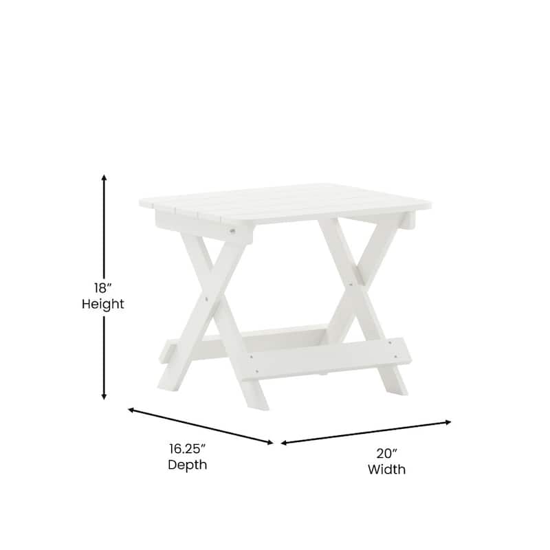 3pc Commercial Indoor/Outdoor Adirondack Set with 2 Loungers, Side Table