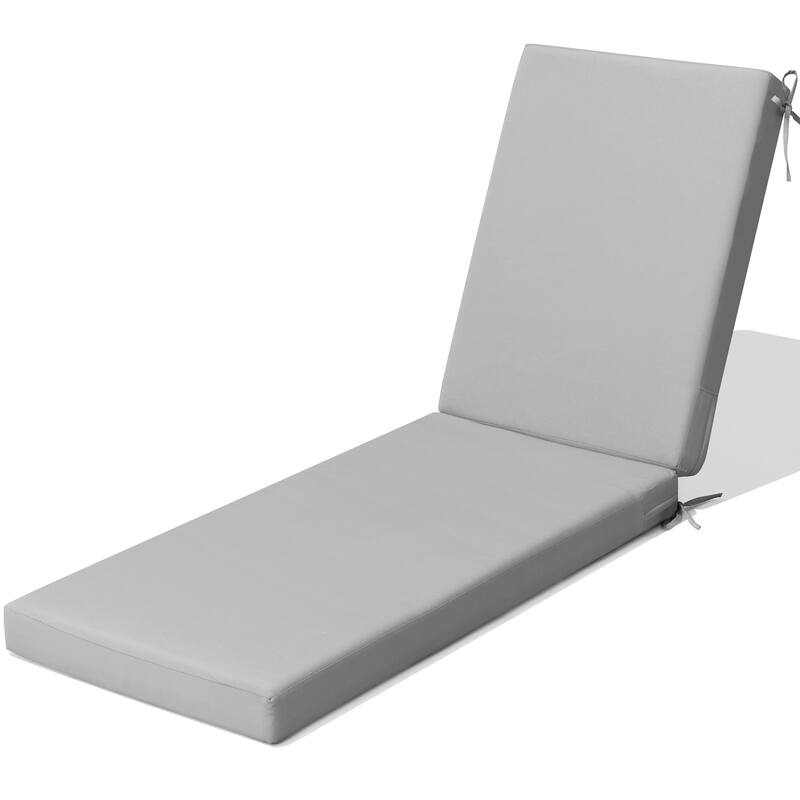 Outdoor Patio Chaise Lounge Chair Cushion - 1PC - Light Grey - 80 inches long