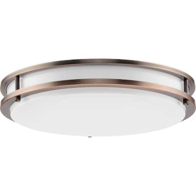 Abide Collection 5-CCT Integrated LED Urban Bronze Contemporary 14" Medium Flush Mount Light - 14 in x 14 in x 2.83 in
