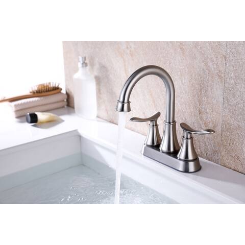 2 4" Bathroom Faucets with Pop-Up Drain and Water Hose
