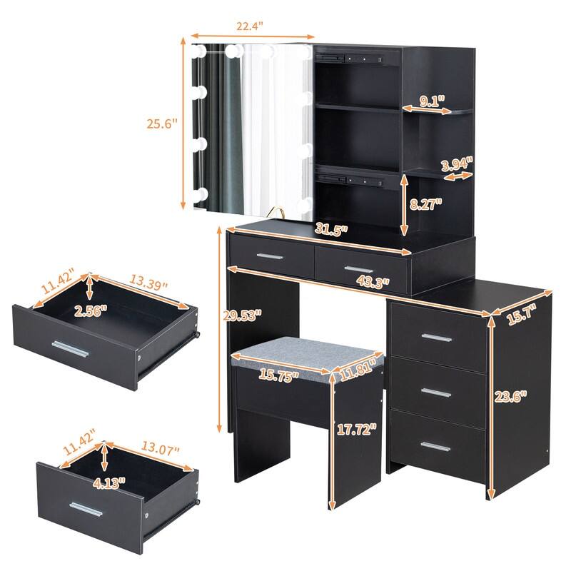 Makeup Table Set with Led Lights
