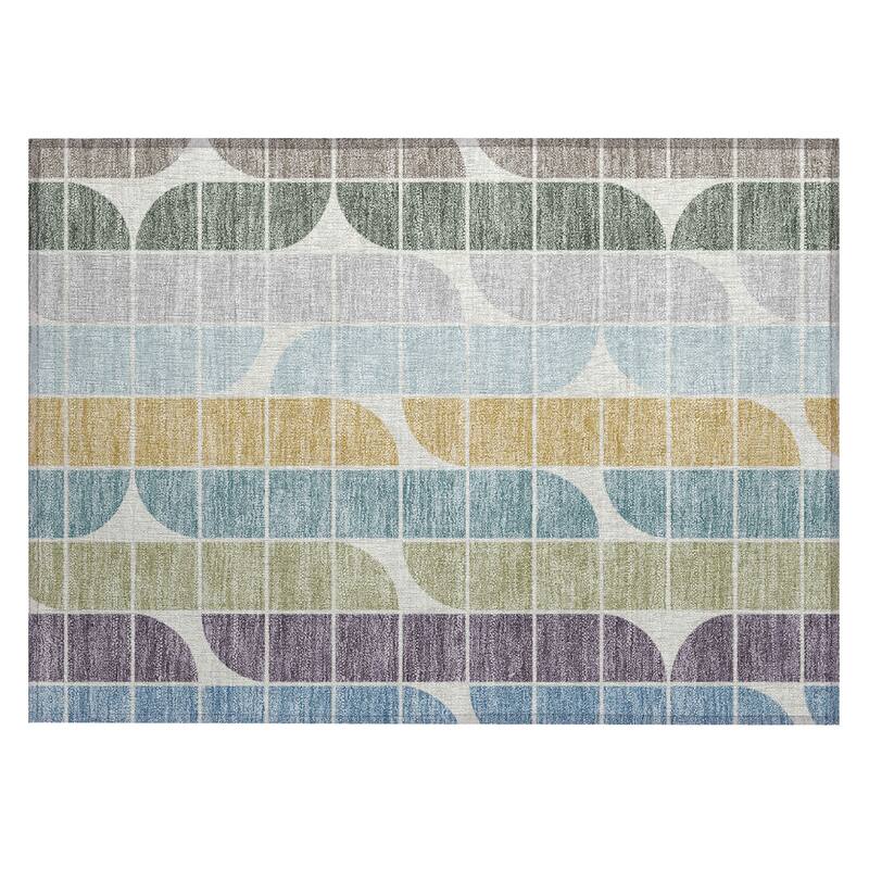 Machine Washable Indoor/ Outdoor Modern Finch Chantille Rug