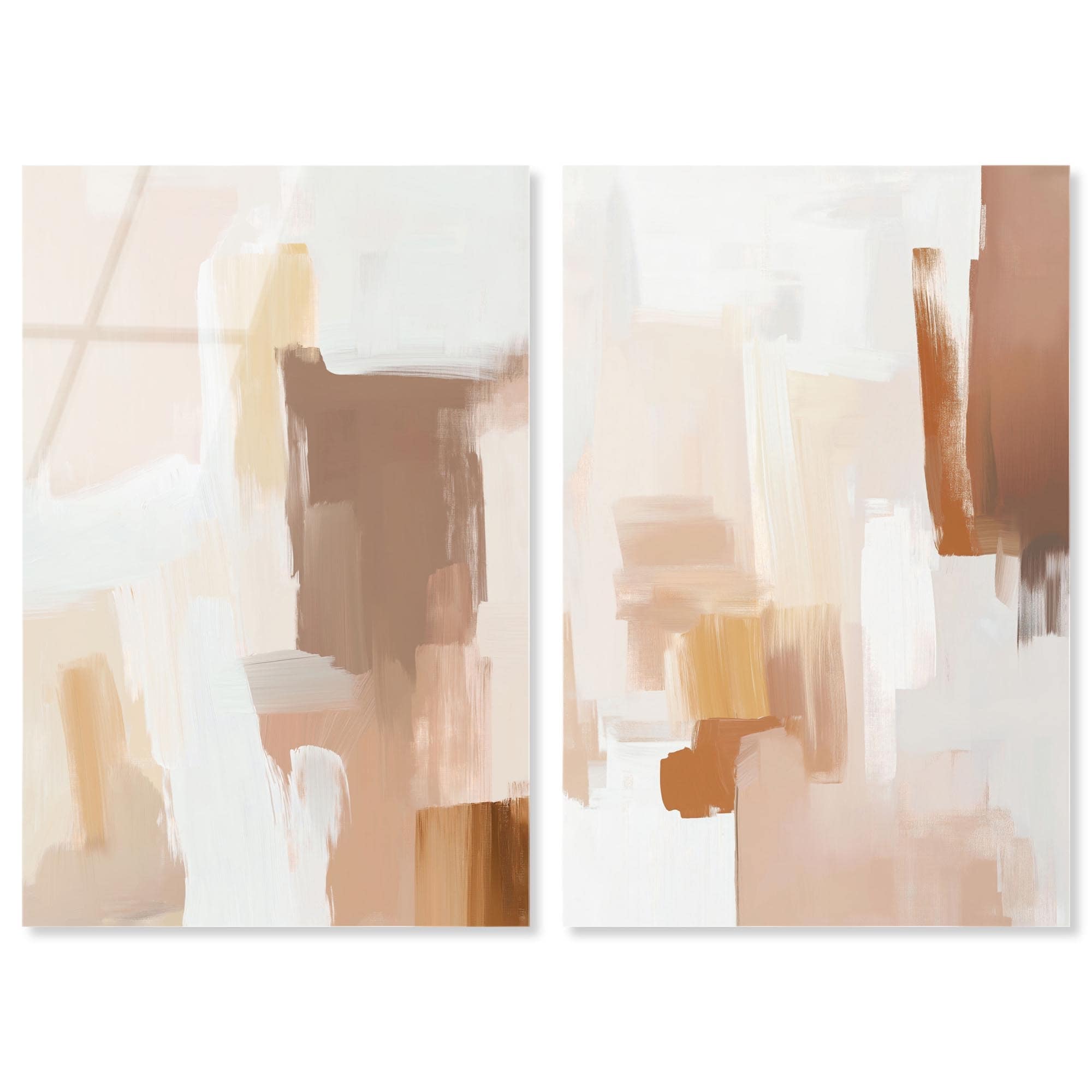 Modern Minimalist Pair Set Acrylic by Art Remedy, Ready to Hang