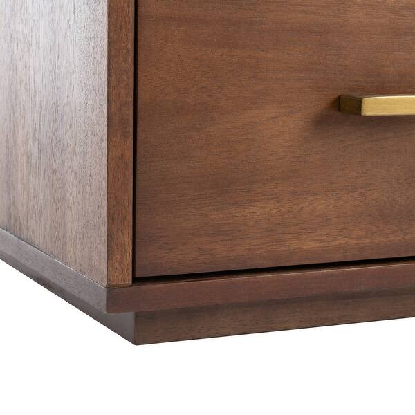 Shop Safavieh Couture Mallory 1 Drawer Nightstand Dark Chocolate Overstock 27544719 Black