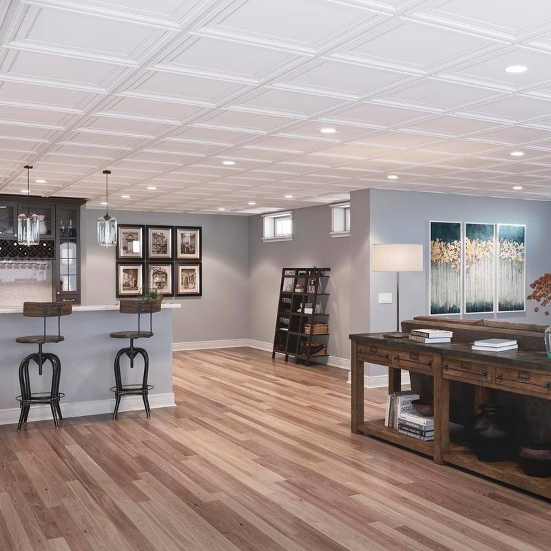 Genesis Icon Coffer White 2 x 2 ft. Lay-in Ceiling Tiles