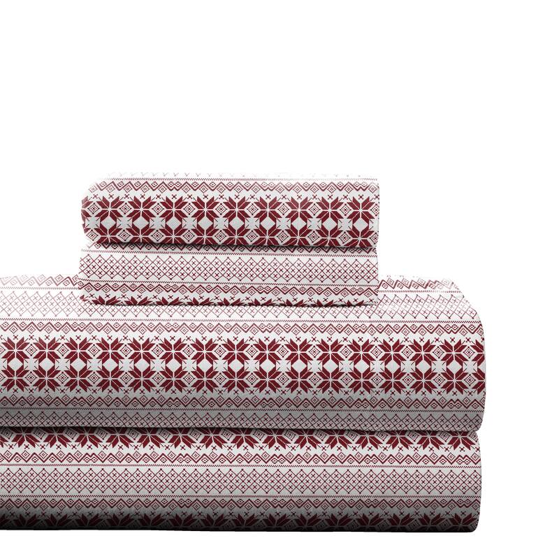 Pointehaven Soft Cotton 180 GSM Deep Pocket Oversized Brushed Flannel Sheet Set