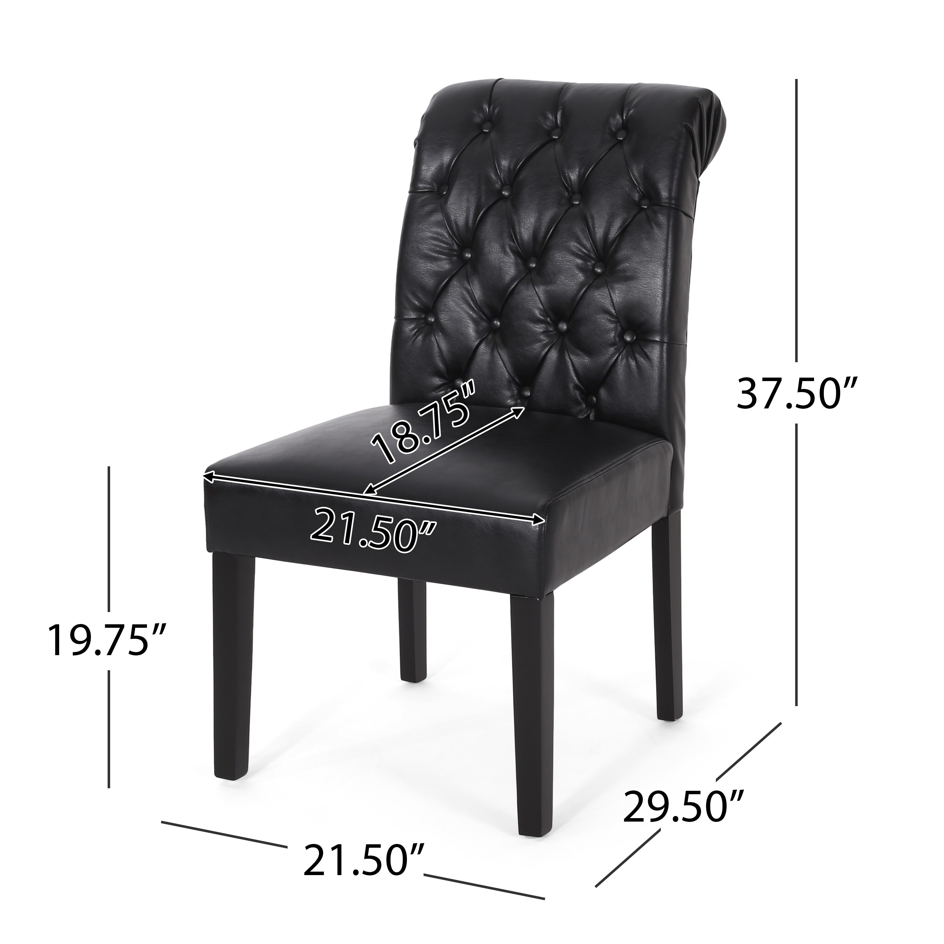 Elwood Tufted Rolltop Dining Chairs Set of 4 by Christopher Knight Home